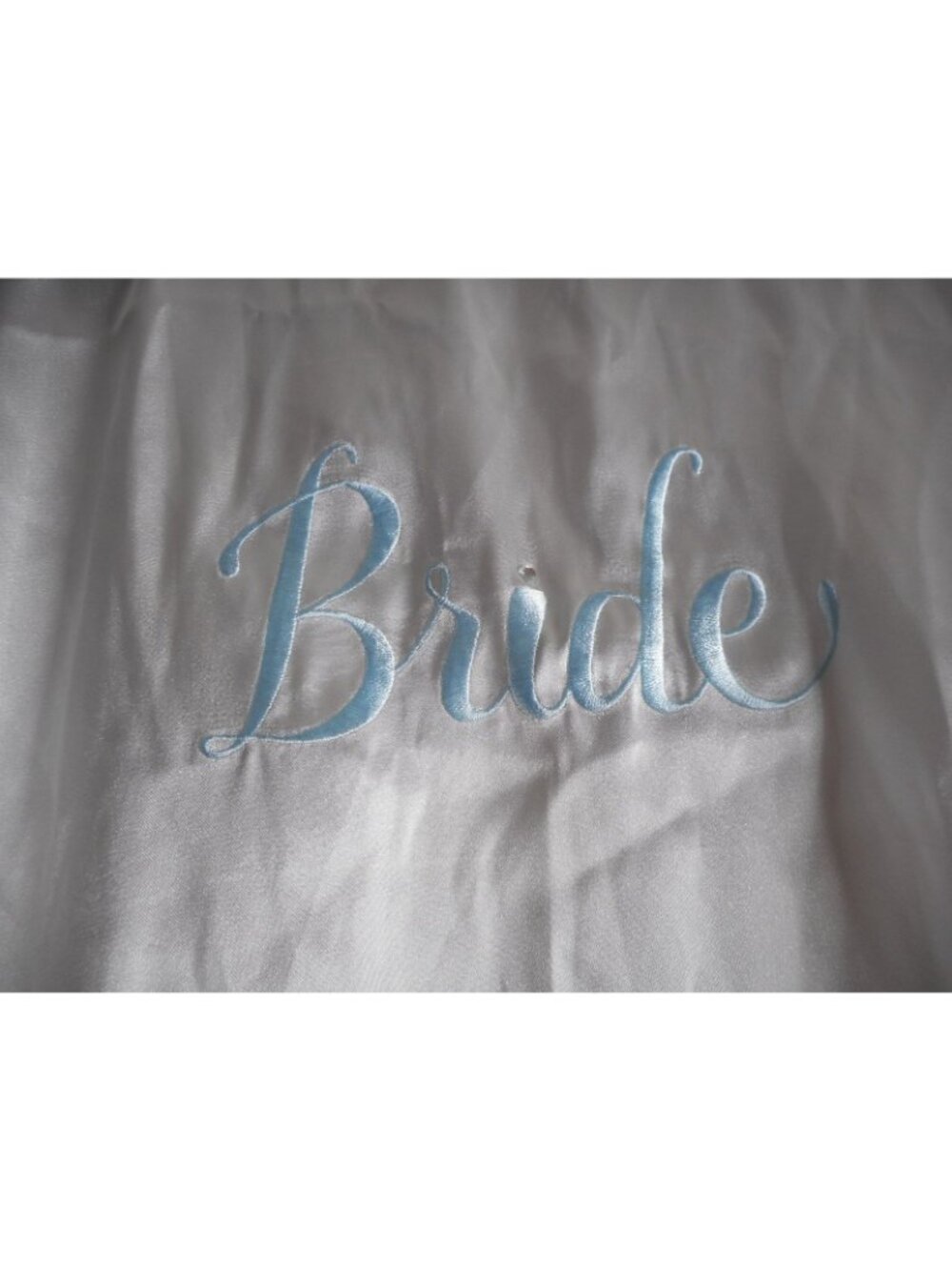 White Satiny Bride Robe Lingerie Sz M/L tie close - Picture 4 of 5